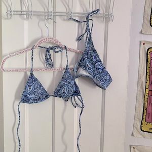 Blue Paisley Cheeky Bikini